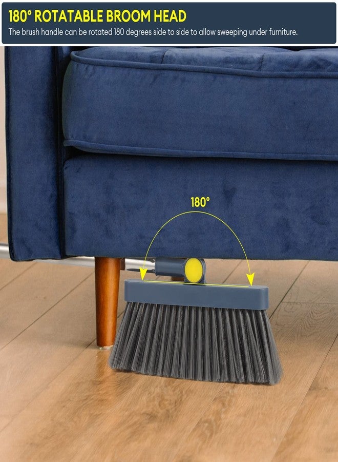 Lalafancy Magnetic Broom and Dustpan Set Cleans with Adjustable 52" Long Handle for Home Kitchen Room Office Lobby Floor Use Upright Stand Up Broom Dustpan Combo - Magnetic Automatic Buckle - Image 2